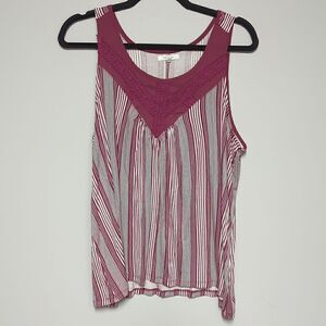 NWOT Maurices Purple and white Striped Sleeveless Blouse